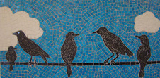 Birds on a Wire mosaic
