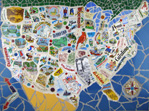 US Map (Framed) mosaic
